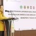 Ketua DPRD Provinsi Gorontalo, Paris Jusuf memberikan sambutan pada penyerahan LHP tahun anggaran 2022 dan 2023 triwulan III kepada Pemerintah Provinsi Gorontalo dan pemerintah kabupaten/kota se-Gorontalo, Kamis (4/1/2024) (hms/deprov)