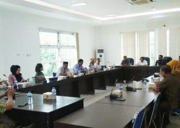 Audiensi Pimpinan DPRD Provinsi Gorontalo dan Ketua-Ketua Fraksi bersama Bawaslu Provinsi Gorontalo, Selasa (16/1/2024) (muhajir/gopos)