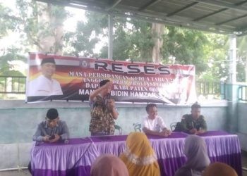 Pelaksanaan reses oleh Anggota DPRD Provinsi Gorontalo, Manaf Abidin Hamzah di Desa Isimu Raya, Senin (22/1/2024) (abin/gopos)