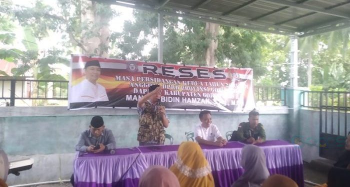 Pelaksanaan reses oleh Anggota DPRD Provinsi Gorontalo, Manaf Abidin Hamzah di Desa Isimu Raya, Senin (22/1/2024) (abin/gopos)