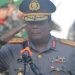 Kapolda Gorontalo, Irjenpol Angesta R Yoyol saat menjadi pimpinan upacara ziarah tabur bunga di Makam Pahlawan Nasional Nani Wartabone, Selasa (23/1/2024). Putra/Gopos