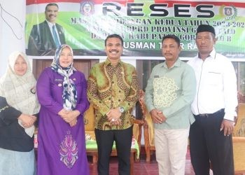 Pelaksanaan reses Usman Tahir Rajak di Desa Desa Tolotio, Kecamatan Tibawa, Kabupaten Gorontalo, Selasa (30/1/2024). (istimewa)