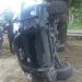 Mobil Hilux DM 8888 AN mengalami kecelakaan tunggal di jalan trans Sulawesi Desa Dulomo, Kecamatan Patilanggio, Kabupaten Pohuwato, Gorontalo, Senin (8/1/2024)