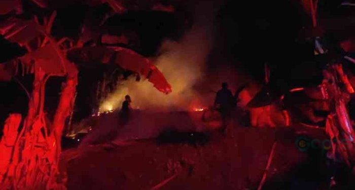 Satu unit Rumah di Desa Tutuwoto Kecamatan Anggrek Kabupaten Gorontalo Utara ludes terbakar. 