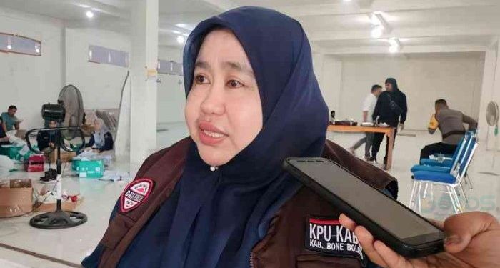 Ketua KPU Bone Bolango, Sutenti Lamuhu dikonfirmasi, Selasa (13/2/2024).