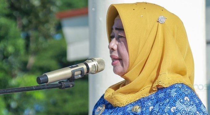 Wakil Bupati Pohuwato Suharsi Igirisa saat memimpin apel Korpri, Senin (19/2/2024).