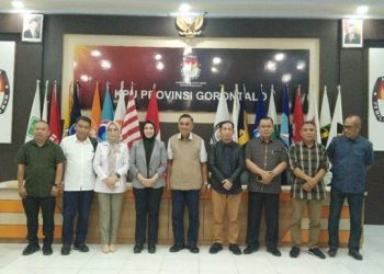 Kunjungan Komisi I DPRD Provinsi Gorontalo di KPU Provinsi Gorontalo dalam rangka rapat koordinasi pelaksanaan Pemilu 2024 pada 14 Februari nanti. Kamis (1/2/2024) (muhajir/gopos)