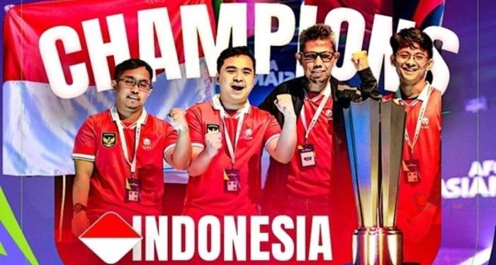 Timnas Indonesia juara eAsian Cup 2023 usai mengalahkan Jepang di final bersejarah di Virtuocity Arena Doha, Qatar, Senin (6/2/2024) dini hari WIB. [Dok. AFC]