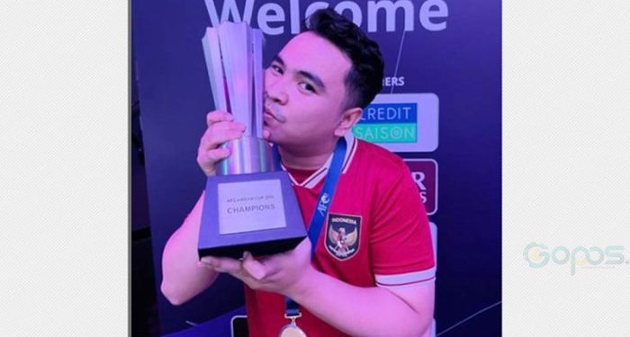 Postingan Akbar Paudi setelah berhasil keluar sebagai juara pada ajang AFC eAsian Cup 2023 (foto: instagram @akbarpaudie1)