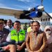 Penjagub Gorontalo Ismail Pakaya sebelum lepas landas untuk penerbangan perintis Gorontalo-Pohuwato, Ahad (18/2/2024).(F. Nova/Humasprov)