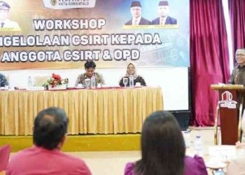 Workshop Pengelolaan CSIRT Kepada Anggota CSIRT & OPD di Hotel Dumhil Kota Gorontalo, Kamis (29/2/2024).