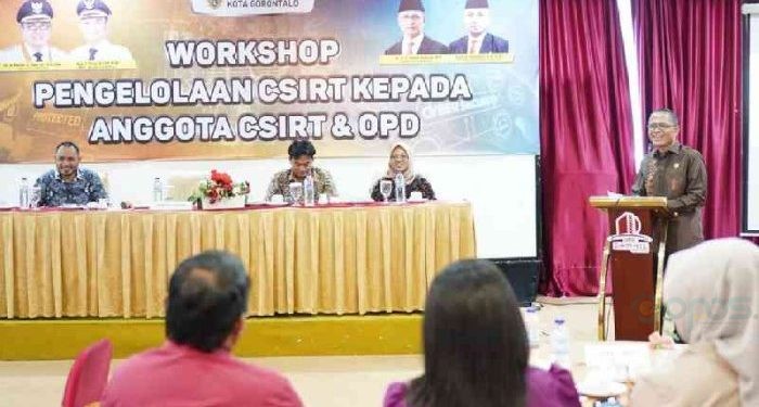 Workshop Pengelolaan CSIRT Kepada Anggota CSIRT & OPD di Hotel Dumhil Kota Gorontalo, Kamis (29/2/2024).