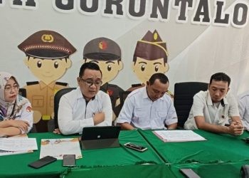 Konferensi pers penanganan perkara dugaan pelanggaran pemilu yang ditangani Gakkumdu Kota Gorontalo, Rabu (6/3/2024). (Foto: Sari/gopos)