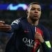 Penyerang Paris Saint-Germain (PSG), Kylian Mbappe melakukan selebrasi usai mencetak gol kedua timnya selama pertandingan leg kedua babak 16 besar Liga Champions 2023-2024 antara Real Sociedad vs Paris Saint-Germain (PSG) di stadion Anoeta atau Reale Arena di San Sebastian pada 6 Maret 2024 dini hari WIB. FRANCK FIFE / AFP.