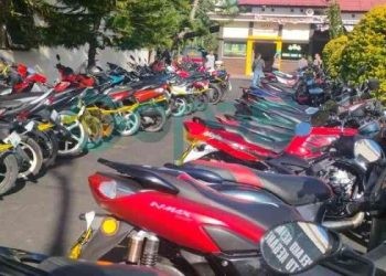 Puluhan motor hasil razia polres Bone Bolango.