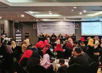 kegiatan Bimbingan Teknis Pengajar Utama Revitalisasi Bahasa Daerah untuk Kota Gorontalo dan Kabupaten Pohuwato tahun 2024 di Hotel Aston, Kota Gorontalo, Sabtu (23/3/2024).