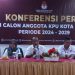 Tim Seleksi calon anggota KPU Kota Gorontalo menyampaikan keterangan pers terkait seleksi calon angota KPU Kota Gorontalo.(hasan/gopos)