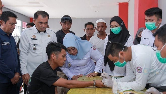 Suasana pemeriksaan HIV/AIDS untuk warga binaan di Lapas Pohuwato, Rabu (6/3/2024).