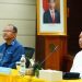 Sekretaris Daerah Provinsi Gorontalo, Sofyan Ibrahim (kiri) bersam Kepala Perwakilan Bank Indonesia Provinsi Gorontalo, Dian Nugraha, pada HLM TPID Provinsi Gorontalo untuk pengendalian inflasi ramadan-Idulfitri 1445 H.(Dok. BI Gorontalo)