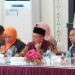 Jajaran Komisioner KPU Kabupaten Pohuwato saat memaparkan hasil rekapitulasi tingkat Kabupaten Pohuwato pada rekapitulasi tingkat Provinsi Gorontalo, Sabtu (2/3/2024) (muhajir/gopos)