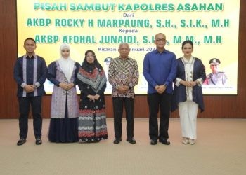 Pemerintah Kabupaten Asahan menggelar acara pisah sambut Kapolres Asahan di Pendopo Rumah Dinas Bupati Asahan, Selasa (23/01/2024).