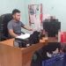 AR (22) pemuda asal Palu Sulteng saat diperiksa penyidik Polresta Gorontalo Kota.