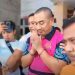 Mantan Bupati Bone Bolango, Hamim Pou menggunakan rompi Kejaksaan. (Putra/Gopos)