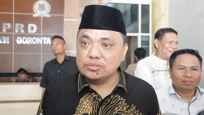 Wakil Bupati Gorontalo Hendra S Hemeto usai sidang paripurna LKPJ di DPRD Kabupaten Gorontalo, Jumat (19/4/2024).