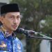 Bupati Gorontalo Nelson Pomalingo saat memimpin apel perdana pasca Ramadan dan Idul Fitri, Selasa (16/4/2024).
