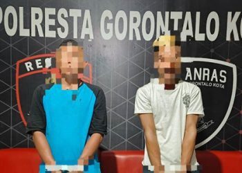 YM dan HI, pelaku pencurian sepeda motor di kelurahan wonggaditi, kecamatan kota utara, kota Gorontalo.
