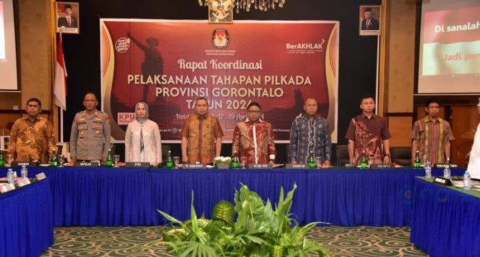 Pelaksanaan Rakor persiapan tahapan PIlkada Gorontalo Tahun 2024 (dok. go.net)