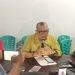 Dekan Fakultas Hukum, UNG ketika memberikan keterangan pers terkait dugaan penganiayaan yang dilakukan oleh oknum dosen terhadap teman dekatnya. foto magang