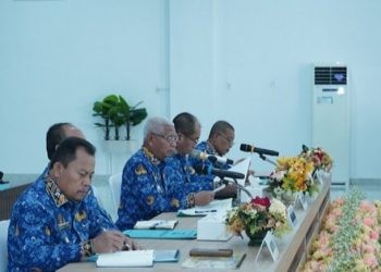 Bupati Asahan Surya membuka Rakorpem Bulan Maret Tahun 2024, Senin (18/03/2024).