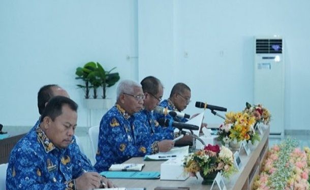 Bupati Asahan Surya membuka Rakorpem Bulan Maret Tahun 2024, Senin (18/03/2024).