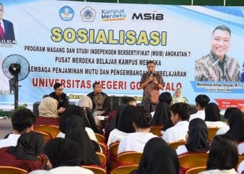 Proses pemberian sosialisasi kepada mahasiswa magang di UNG (Rabu/22/5/2024) Foto/UNG