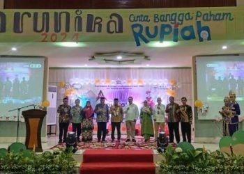 kegiatan ajang remaja untuk Indonesia berkarya (Arunika) dirangkaikan dengan gerakan Cinta, Bangga, dan Paham (CBP) Rupiah bersama Bank Indonesia (BI) di kalangan pelajar yang ada di MAN Insan Cendekia Gorontalo, Rabu, (1/4/2024).