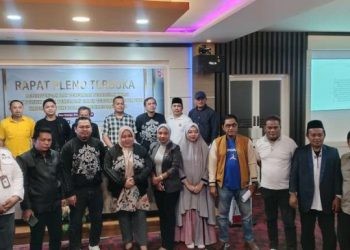 Rapat Pleno Perhitungan dan Penetapan Kursi Partai Politik Serta Penetapan Calon Terpilih Anggota DPRD Kabupaten Bone Bolango Periode 2024-2029, Kamis malam (2/5/2024).