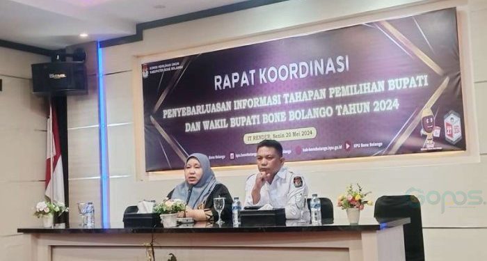 Rapat Koordinasi Penyebarluasan Informasi Tahapan Pemilihan Bupati dan Wakil Bupati Bone Bolango Tahun 2024 di IT Render, Bone Bolango, Senin (20-5-2024).