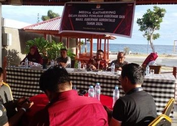 Media Gathering KPU Provinsi Gorontalo bersama media massa dalam rangka penyebaran informasi penyelenggaraan Pilkada 2024. (Kasim/60dtk)