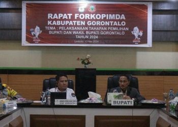 Rapat Forkopimda Kabupaten Gorontalo yang membahas persiapan Pilkada Kabupaten Gorontalo 2024