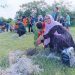 Aktivitas mahasiswa KKN UNG bersama Pani Gold Project sedang melakukan penghijauan sempadan sungai di Desa Buntulia Tengah, Buntulia, Pohuwato.