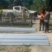 Bantuan material untuk pembangunan Masjid Nurul Iman di Desa Hulawa Kecamatan Buntulia diserahkan oleh Pani Gold Project, belum lama ini.(F. Yusuf/Gopos)