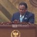 Wakil Ketua DPR RI Rachmat Gobel saat membacakan pidato Ketua DPR RI pada Rapat Paripurna DPR di Kompleks Parlemen, Jakarta, Selasa (14/5/2024). (ANTARA/YouTube/DPR RI)