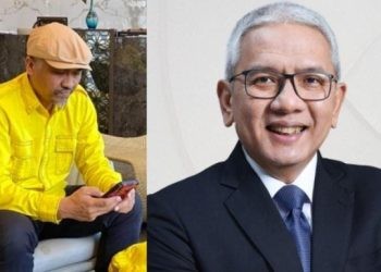 Ketua AMPI Provinsi Gorontalo Hamzah Sidik Djibran (Kiri) dan  Pj Gubernur Gorontalo yaitu Mohammad Rudy Salahuddin