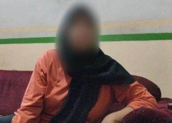 HT istri tersangka pencabulan saat memberikan penjelaskan, Rabu malam (15/5/2024)