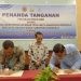 Penandatanganan nota kesepahaman antara Perumda Tirta Limutu dan Kejari Kabupaten Gorontalo yang digelar di Swiss Bell Hotel Manado, Selasa (28/5/2024).