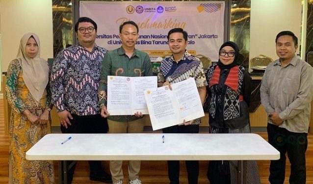 Foto bersama Universitas Bina Taruna Gorontalo dan Universitas Pembangunan Nasional “Veteran” Jakarta, Jumat (31/5/2024)