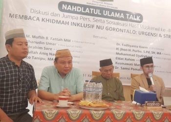Pengurus Wilayah Nahdlatul Ulama (PWNU) Gorontalo menggelar konfrensi pers atas hasil musyawarah wilayah (Muskerwil) ke-II yang berlangsung di Warkop Olami, Jumat (17/5/2024).