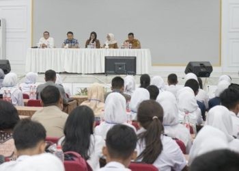 Sosialisasi internet sehat bagi pelajar SMP se Kabupaten Asahan, Sumatera Utara, Selasa (21/5/2024)