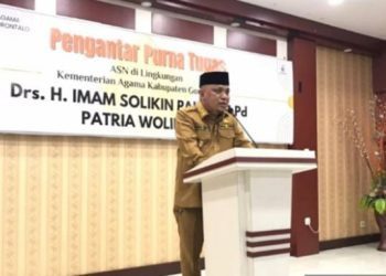 Wakil Bupati Gorontalo Hendra S. Hemeto mengukuhkan Mualaf Center, Selasa (30/4/2024).
